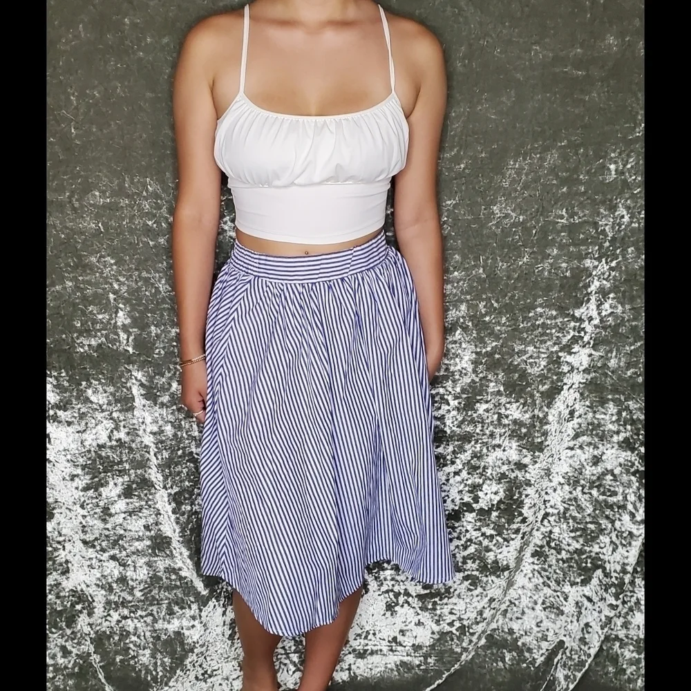 Haute Monde Striped Midi Skirt